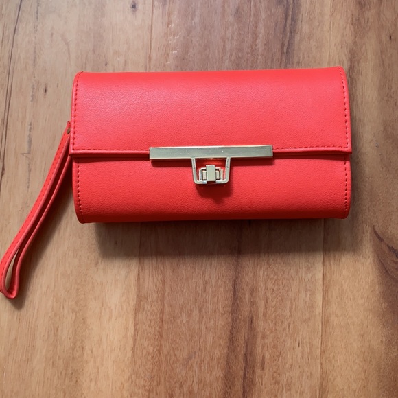 Orange Wristlet with Shoulder Strap - Picture 4 of 17